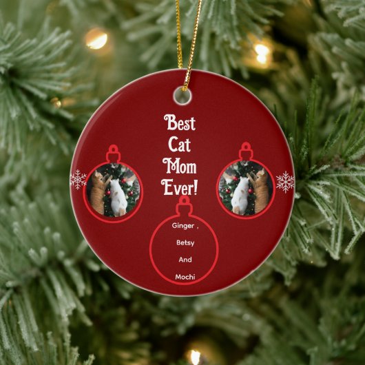 Cats In Christmas Tree Customize  Keramisch Ornament (Boom)