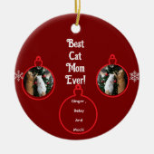 Cats In Christmas Tree Customize  Keramisch Ornament (Voorkant)