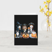 Cats in Costumes Herfst Seizoen Halloween Fun Cat Kaart (Gele Bloem)