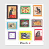 Cats in Famous Art Sticker (Vel)