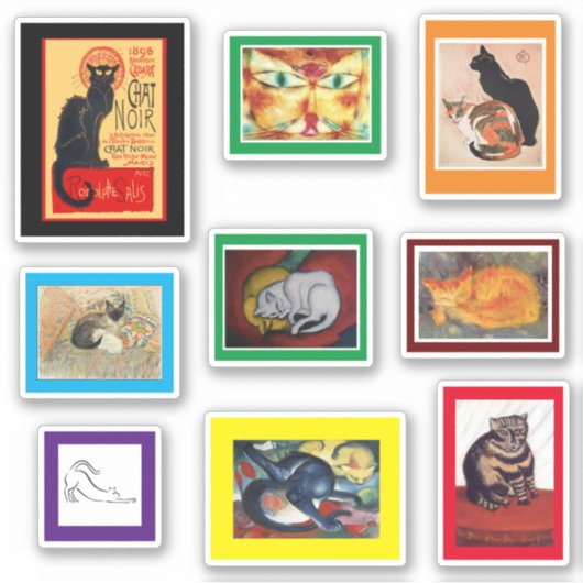 Cats in Famous Art Sticker (Voorkant)