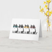 Cats In Glasses Row Pixel Art Greeting Card Kaart (Gele Bloem)