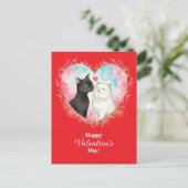 Cats in Love Happy Valentine's Day Briefkaart (Staand voorkant)