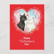 Cats in Love Happy Valentine's Day Briefkaart