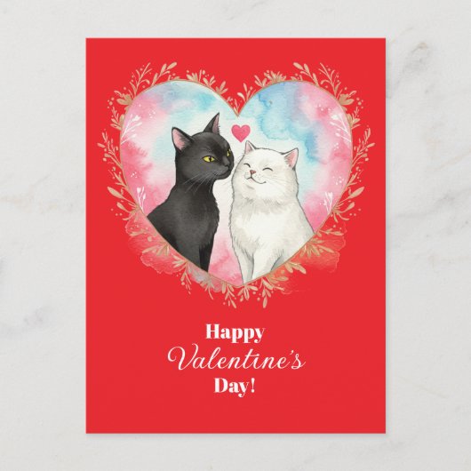 Cats in Love Happy Valentine's Day Briefkaart (Voorkant)