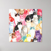 Cats in Multicolour Canvas Afdruk (Voorkant)