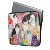 Cats in Multicolour laptop case (Voorkant Links)