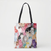 Cats in Multicolour Tote Bag (Voorkant)