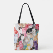 Cats in Multicolour Tote Bag (Achterkant)
