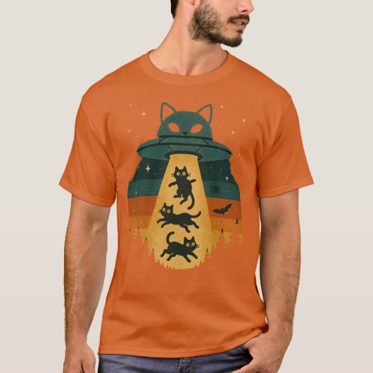 Cats in Space Shirt – Funny Sci-Fi Abduction Desig (Voorkant)