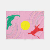 Cats in Swirls of Color on Pink Fleece Blanket (Voorkant (Horizontaal))