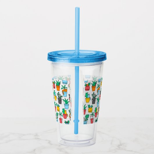 Cats in the flowerpots acryl drinkbeker (Rechts)