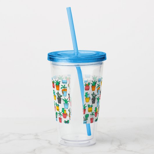 Cats in the flowerpots acryl drinkbeker (Links)