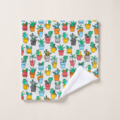 Cats in the flowerpots bad handdoek (Wasdoekje)