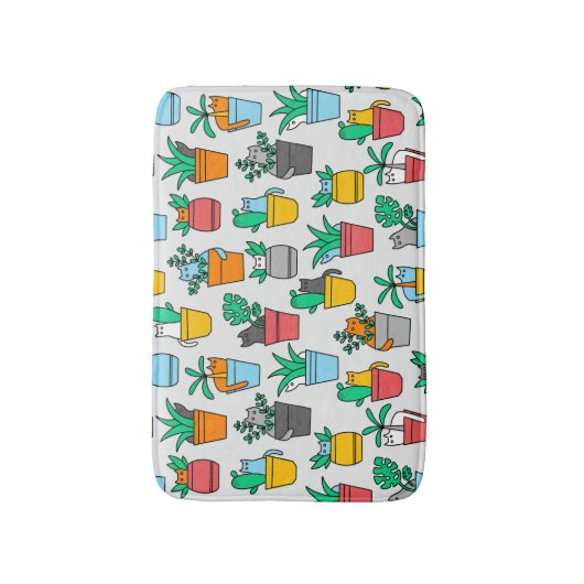 Cats in the flowerpots badmat (Voorkant Verticaal)