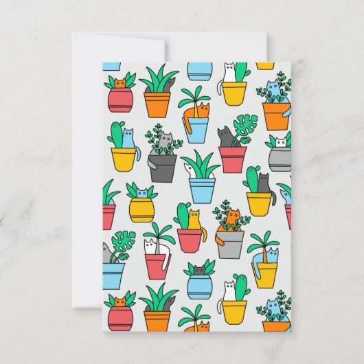 Cats in the flowerpots bedankkaart (Voorkant)