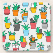 Cats in the flowerpots bier onderzetter (Voorkant)