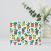 Cats in the flowerpots briefkaart (Staand voorkant)