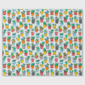 Cats in the flowerpots cadeaupapier (Vlak)