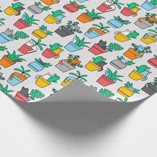 Cats in the flowerpots cadeaupapier (Hoek)