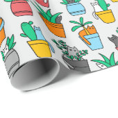 Cats in the flowerpots cadeaupapier (Rol Hoek)