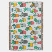 Cats in the flowerpots deken (Voorkant Verticaal)