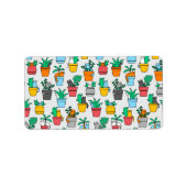 Cats in the flowerpots etiket (Voorkant)