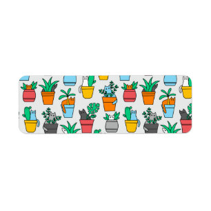 Cats in the flowerpots etiket