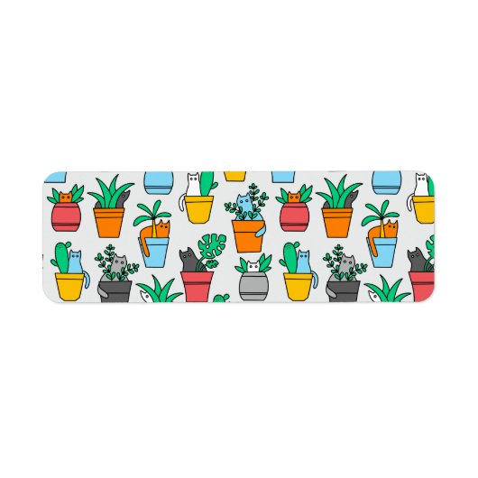 Cats in the flowerpots etiket (Voorkant)
