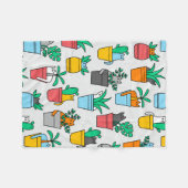 Cats in the flowerpots fleece deken (Voorkant (Horizontaal))