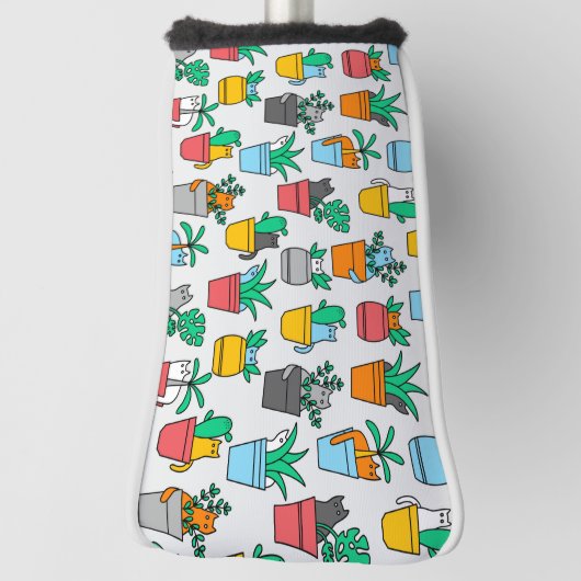 Cats in the flowerpots golfheadcover (Draai 90)