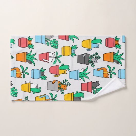 Cats in the flowerpots handdoek (Handdoek)