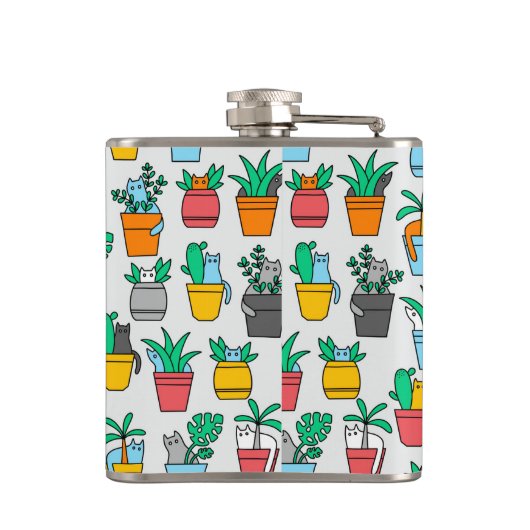 Cats in the flowerpots heupfles (Achterkant)