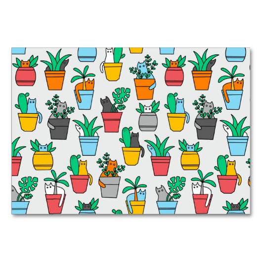 Cats in the flowerpots kaart (Voorkant)