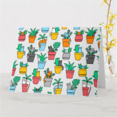 Cats in the flowerpots kaart (Gele Bloem)