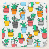 Cats in the flowerpots kartonnen onderzetters (Voorkant)
