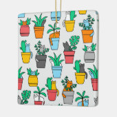 Cats in the flowerpots keramisch ornament (Links)