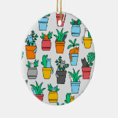 Cats in the flowerpots keramisch ornament (Rechts)