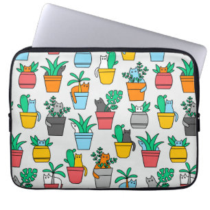 Cats in the flowerpots laptop sleeve