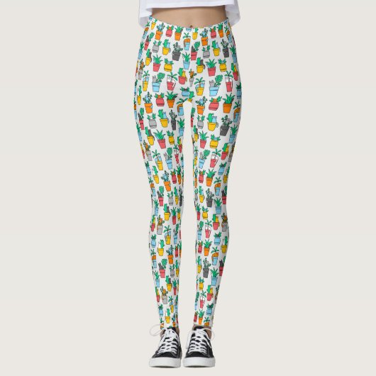 Cats in the flowerpots leggings (Voorkant)