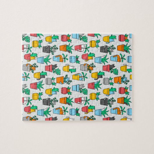 Cats in the flowerpots legpuzzel (Horizontaal)