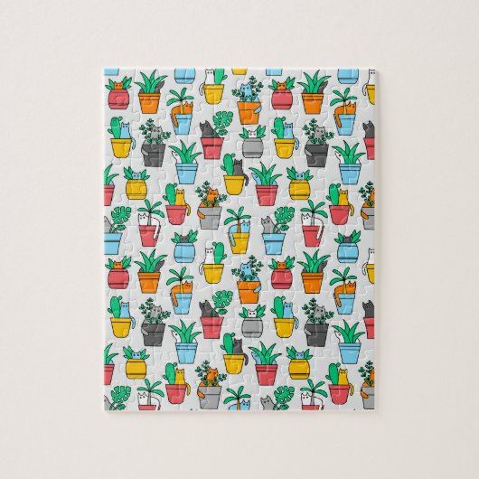 Cats in the flowerpots legpuzzel (Verticaal)