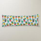 Cats in the flowerpots lichaamskussen (Achterkant)