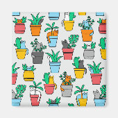 Cats in the flowerpots magneet (Voorkant)