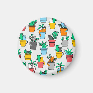 Cats in the flowerpots magneet