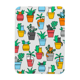 Cats in the flowerpots magneet