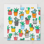 Cats in the flowerpots magnetische uitnodiging (Voorkant)