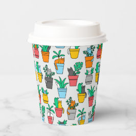 Cats in the flowerpots papieren bekers