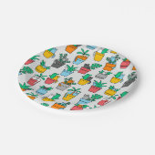 Cats in the flowerpots papieren bordje (Gekanteld)