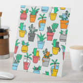 Cats in the flowerpots reclamebord met voetstuk (Insitu)